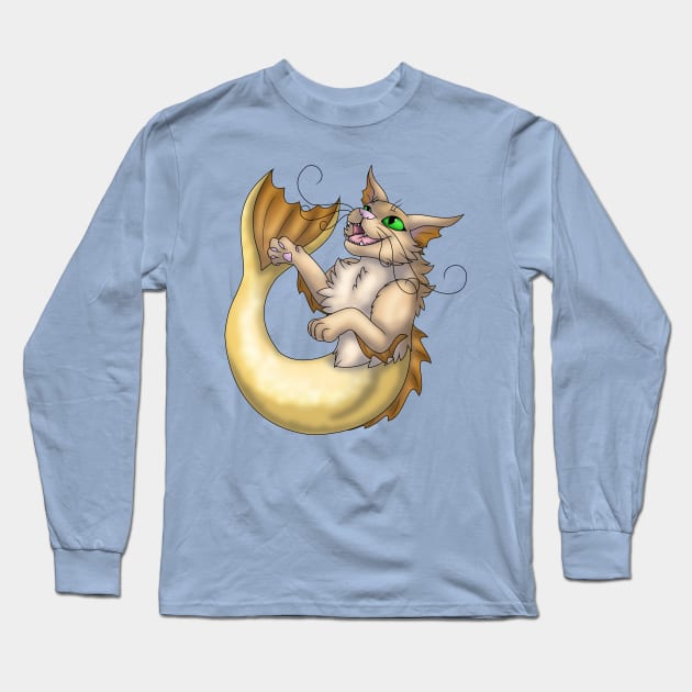 Purrmaid: Cream Long Sleeve T-Shirt by spyroid101